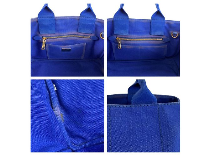 Prada Canapa Canvas Tote Bag Blau - Ansicht 5