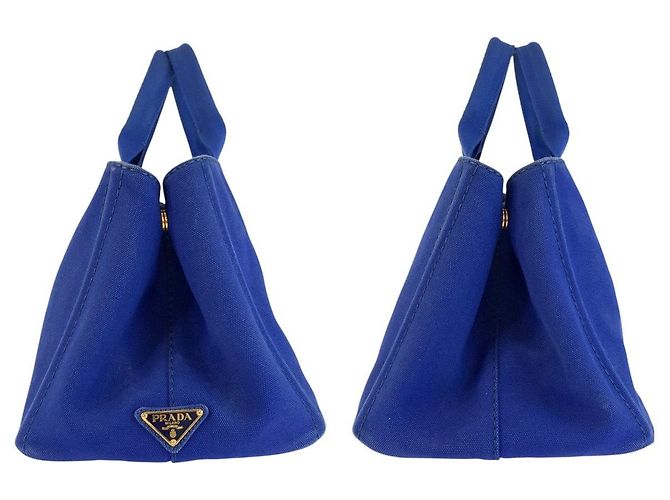 Prada Canapa Canvas Tote Bag Blau - Ansicht 8