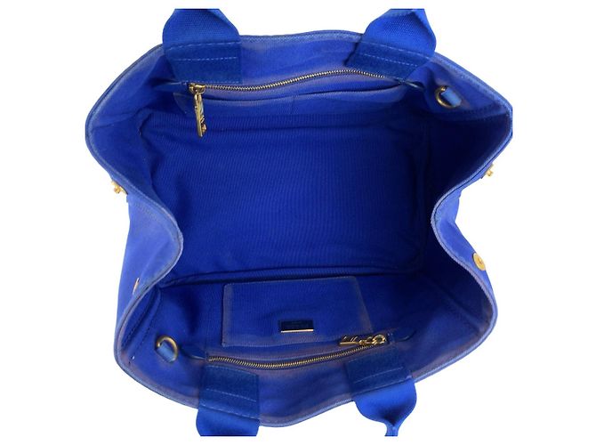 Prada Canapa Canvas Tote Bag Blau - Ansicht 9