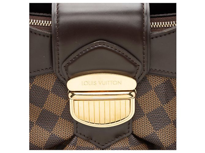 Borsa a Spalla Louis Vuitton Damier Ebene Sistina MM Marrone - vista 9