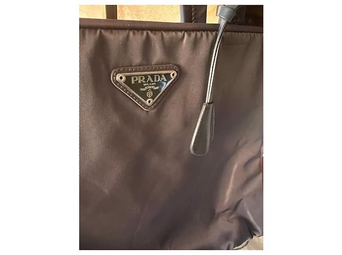 Bolso Prada de nylon marrón Castaño Monograma - vista 10