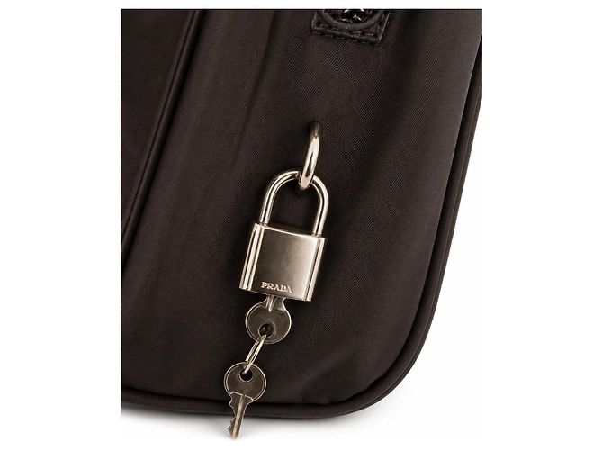 Bolso Prada de nylon marrón Castaño Monograma - vista 4