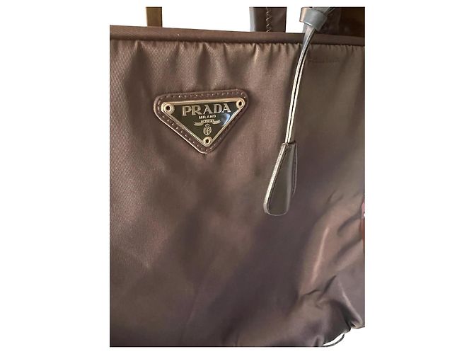 Bolso Prada de nylon marrón Castaño Monograma - vista 5