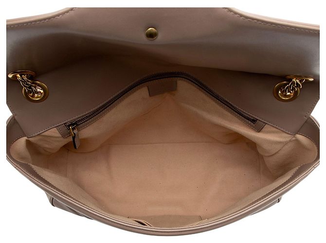 Borsa Gucci Matelasse Leather GG Marmont XL con patta Marrone Beige - vista 7