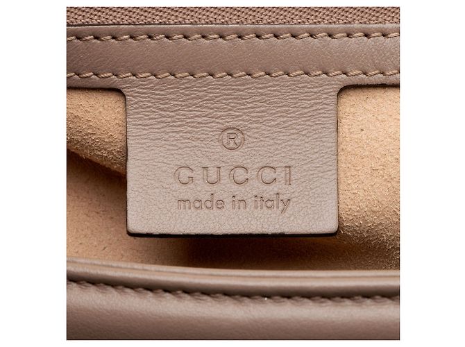 Borsa Gucci Matelasse Leather GG Marmont XL con patta Marrone Beige - vista 8