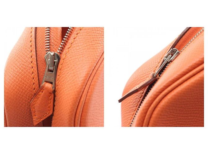 Hermès Hermes Plume Elan 28 Lederhandtasche Orange - Ansicht 3