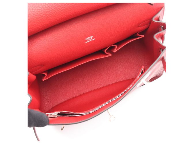 Hermès Borsa a tracolla in pelle Hermes Jypsiere 28 Rosso - vista 10