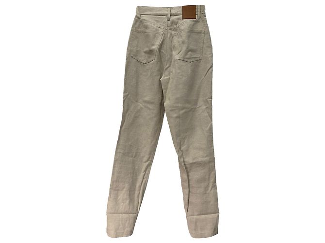 Pantalones de pierna recta Nanushka en algodón beige - vista 2