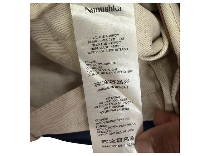 Pantalones de pierna recta Nanushka en algodón beige - vista 5
