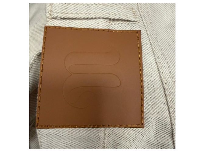 Pantalones de pierna recta Nanushka en algodón beige - vista 8