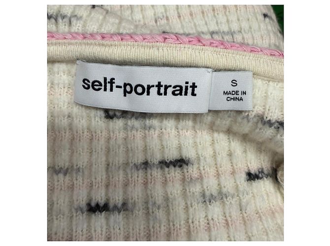 Self portrait Self-Portrait Cardigan mit Schleifendetail aus weißer Baumwolle - Ansicht 4
