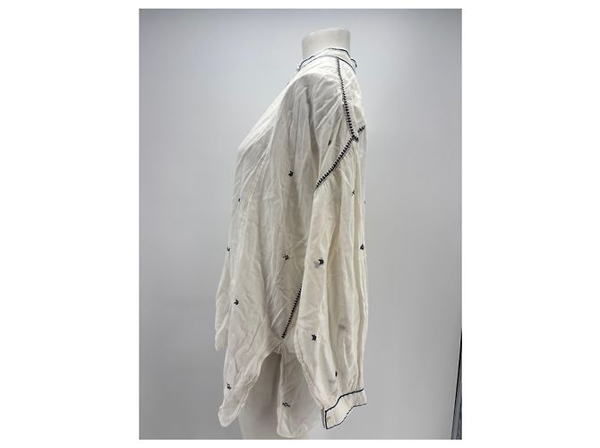 Isabel Marant Etoile Blusa bianca con ricami Bianco - vista 3