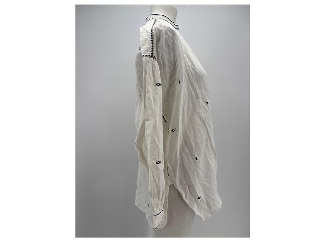 Isabel Marant Etoile Blusa bianca con ricami Bianco - vista 4