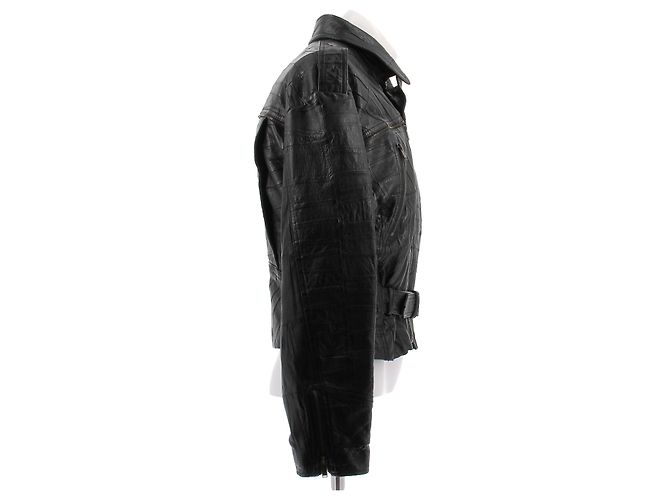 Saint Laurent Lederjacke Schwarz - Ansicht 3