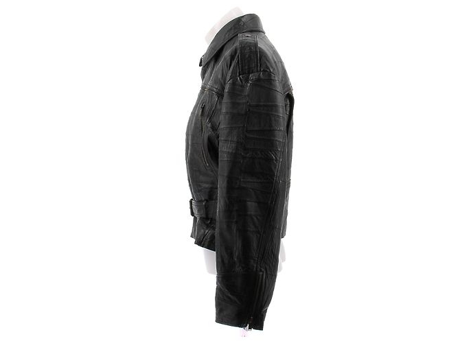 Saint Laurent Lederjacke Schwarz - Ansicht 4