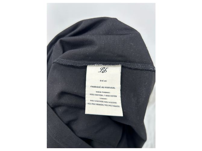 Laurence Bras T-shirt nera con bordi a righe Nero - vista 6