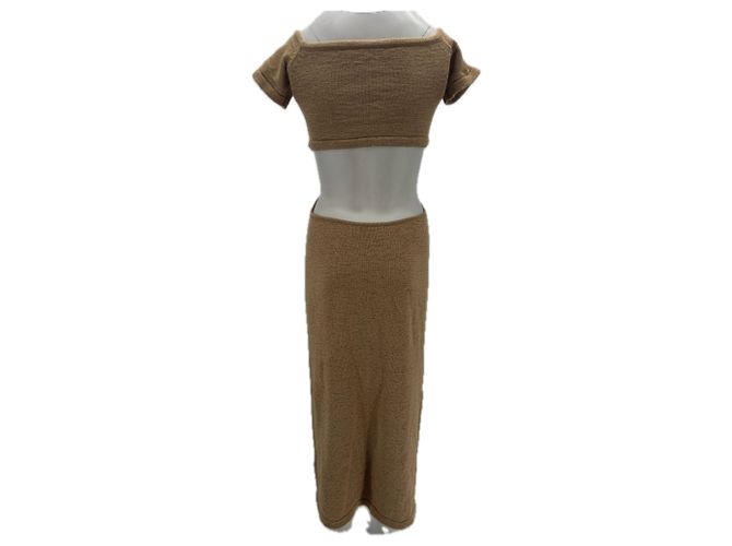 Vestido de punto beige Cult Gaia de algodón - vista 2