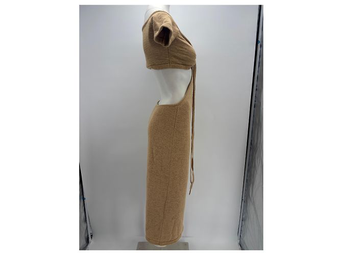 Vestido de punto beige Cult Gaia de algodón - vista 3