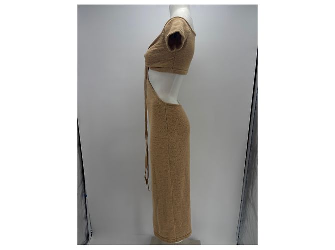 Vestido de punto beige Cult Gaia de algodón - vista 4