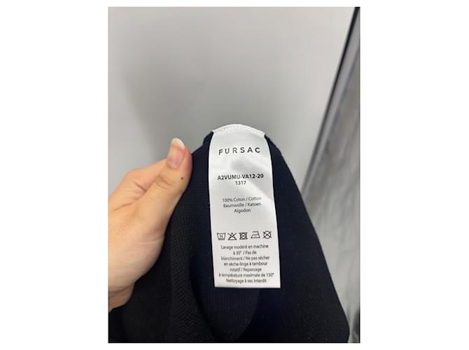 Autre Marque FURSAC Pullover aus Baumwolle Schwarz mit Tasche - Ansicht 6