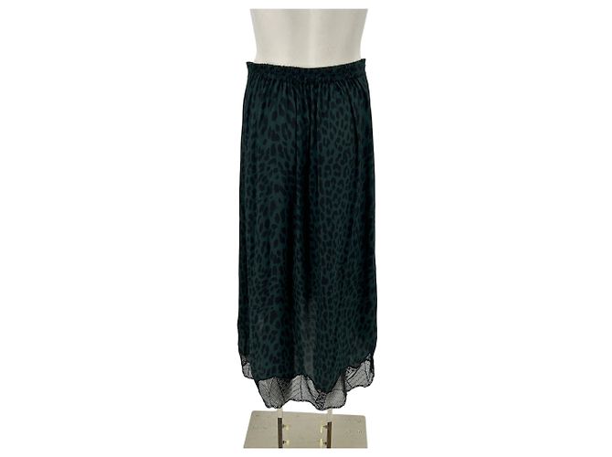 Zadig & Voltaire Falda estampado leopardo caqui y negro - vista 2