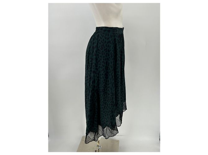 Zadig & Voltaire Falda estampado leopardo caqui y negro - vista 3