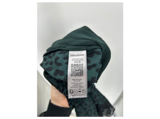 Zadig & Voltaire Falda estampado leopardo caqui y negro - vista 6