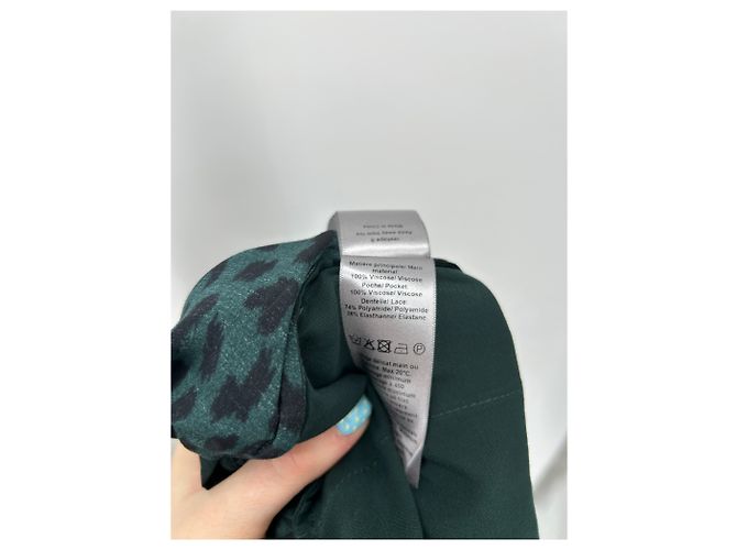 Zadig & Voltaire Falda estampado leopardo caqui y negro - vista 7