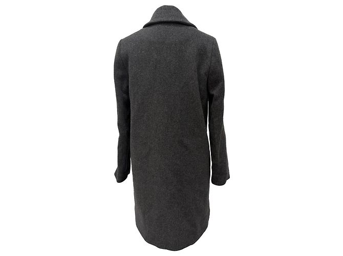 Gabardina con cuello Ganni en lana gris - vista 3