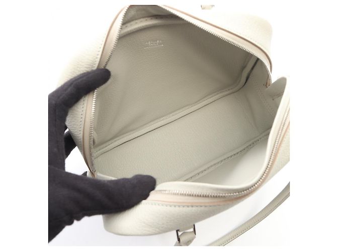 Hermès Borsa Mini Plume 20 in pelle di capra Hermes Grigio - vista 3
