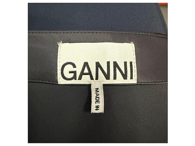 Ganni Halterneck-Bluse aus schwarzem Polyester - Ansicht 9