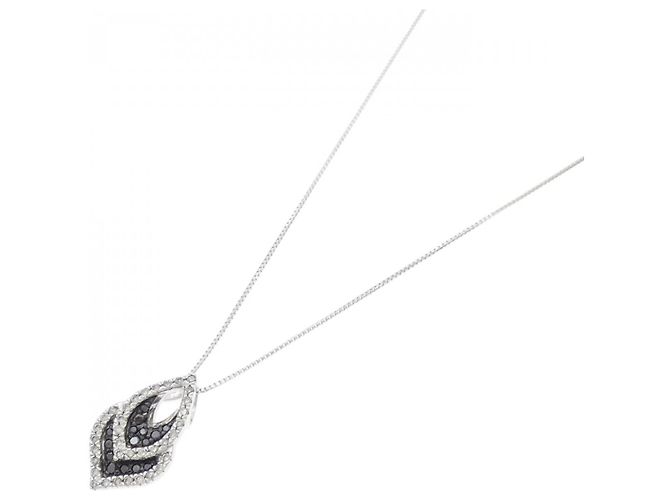 Autre Marque Collana in oro bianco Au750 e oro nero con diamanti - vista 2