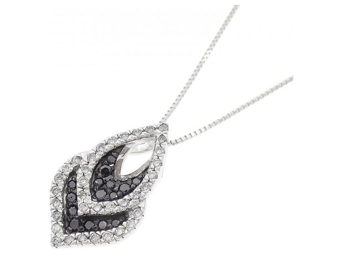 Autre Marque Collana in oro bianco Au750 e oro nero con diamanti - vista 3