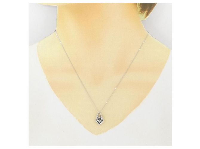 Autre Marque Collana in oro bianco Au750 e oro nero con diamanti - vista 6