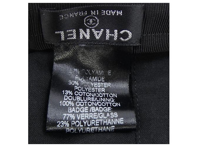 Timeless Chanel Kappe aus Nylonmischgewebe Schwarz Weiß Rot Blau - Ansicht 3