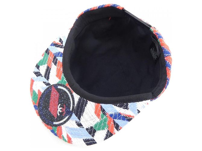 Timeless Chanel Kappe aus Nylonmischgewebe Schwarz Weiß Rot Blau - Ansicht 5