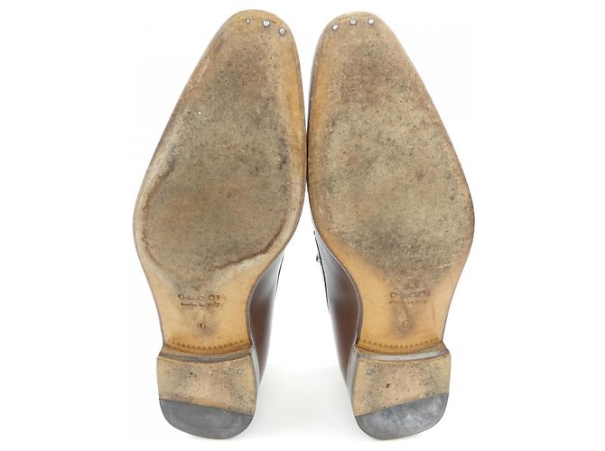 Scarpe in pelle Gucci Marrone - vista 4