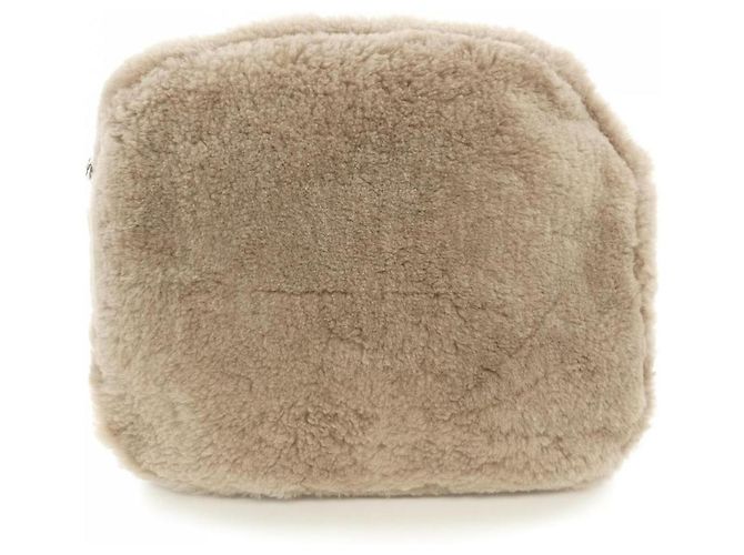 Timeless Chanel G45984B17892 Shearling-Lammfell-Sandalen Beige - Ansicht 8