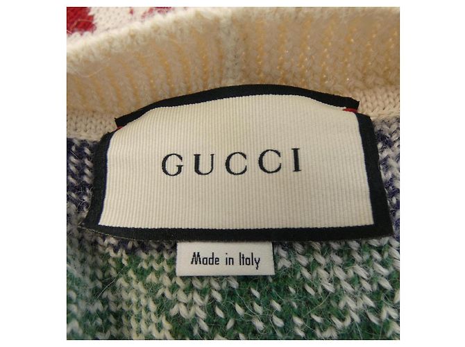 Cárdigan Gucci Cárdigan de lana Roja Beige Verde Azul marino - vista 4