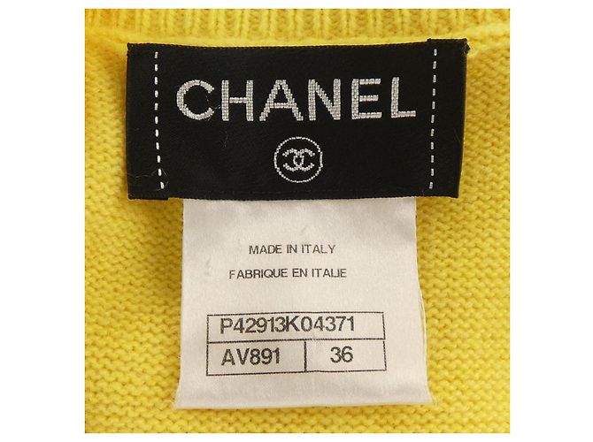 Timeless Chanel 100 Percent Cashmere Strickware Gelb - Ansicht 4