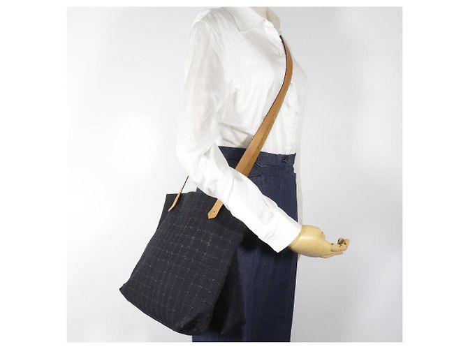 Hermès Hermes Amedaba Cabas de Poche Canvas Shoulder Bag Nero - vista 19