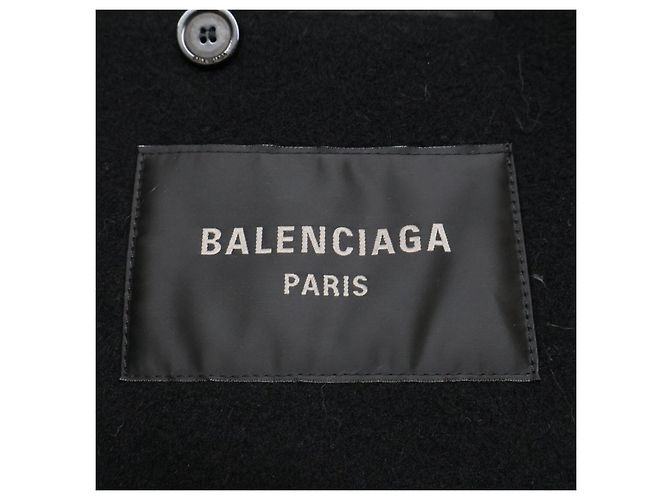 Everyday Abrigo largo Balenciaga con bufanda adornada de lana Negro - vista 5