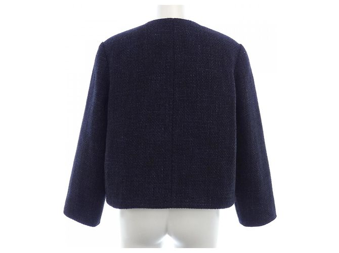 Timeless Chaqueta Chanel sin cuello Azul Azul marino - vista 2