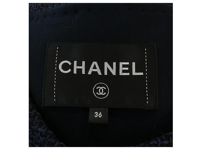 Timeless Chaqueta Chanel sin cuello Azul Azul marino - vista 4