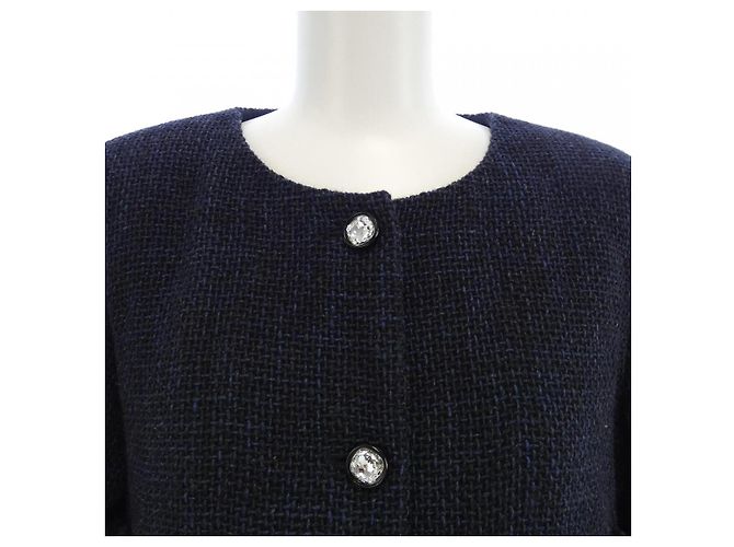 Timeless Chaqueta Chanel sin cuello Azul Azul marino - vista 6