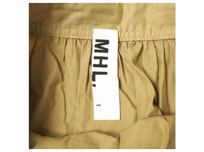 Autre Marque Falda de sarga de algodón MHL. Beige - vista 3