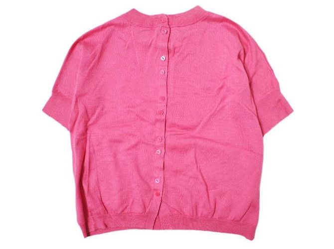 Autre Marque J&M Davidson 2way High Gauge Cotton Kurzarm Strickpullover Pink - Ansicht 2