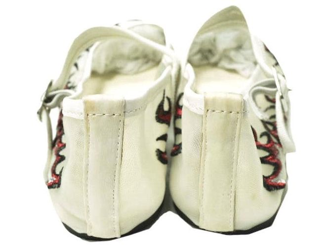 Autre Marque Mrs ROSE Bestickte Tüll-Kung-Fu-Schuhe Weiß - Ansicht 4