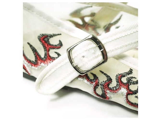 Autre Marque Mrs ROSE Bestickte Tüll-Kung-Fu-Schuhe Weiß - Ansicht 6