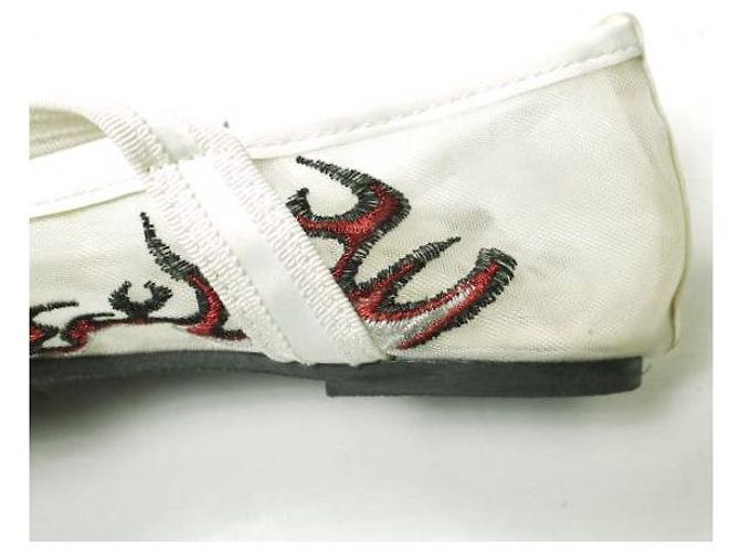 Autre Marque Mrs ROSE Bestickte Tüll-Kung-Fu-Schuhe Weiß - Ansicht 7